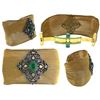 Image 1 : 7.30 TCW EMERALD, TANZANITE & DIAMOND BRACELET 18K GOLD & SILVER