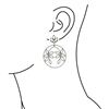 Image 2 : 4.88 TCW DIAMOND ROUND FLOWER EARRING  GOLD & SILVER