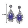 Image 1 : 7.22 TCW TANZANITE, SAPPHIRE&DIAMOND EARRING GOLD & SILVER