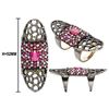 Image 1 : 6.29 TCW RUBY &DIAMOND KNUCKLE RING  GOLD & SILVER