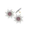 Image 1 : 5.02 TCW STARBURST RUBY  & DIAMOND STUD EARRING 14K GOLD & SILVER