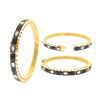 Image 1 : 5.43 TCW BLUE SAPPHIRE & ROSE CUT DIAMOND ROUND BANGLE 14K  GOLD & SILVER