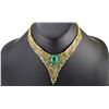 Image 1 : 67.58 TCW FANCY DIAMOND & EMERALD NECKLACE 18K GOLD