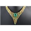 Image 2 : 67.58 TCW FANCY DIAMOND & EMERALD NECKLACE 18K GOLD