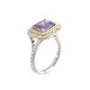 Image 2 : 4.14 TCW 14K GOLD PURPLE SAPPHIRE & DIAMOND RING