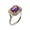 Image 1 : 4.14 TCW 14K GOLD PURPLE SAPPHIRE & DIAMOND RING