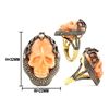 Image 1 : 39.93 TCW SKULL CORAL SHAPE & DIAMOND RING  GOLD & SILVER