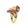 Image 2 : 39.93 TCW SKULL CORAL SHAPE & DIAMOND RING  GOLD & SILVER