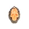 Image 3 : 39.93 TCW SKULL CORAL SHAPE & DIAMOND RING  GOLD & SILVER