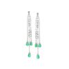 Image 1 : 15.23 TCW 18K GOLD Emerald DROPS &DIAMOND EARRING