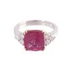 Image 1 : 4.57 TCW 14K WHITE GOLD TOURMALINE & DIAMOND RING