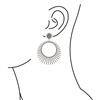 Image 2 : 3.87 TCW DIAMOND DESIGNER EARRING 14K  GOLD & SILVER