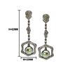 Image 1 : 2.25 TCW Tahitian PEARL & FANCY DIAMOND EARRING 14K  GOLD & SILVER