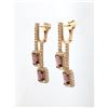 Image 2 : 8.15 TCW DIAMOND & TOURMALINE EARRING 14K ROSE GOLD