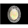 Image 2 : 11.74 TCW DIAMOND &  OPAL  14K GOLD RING SIZE 7