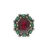 Image 2 : 1.76 TCW RUBY, EMERALD & DIAMOND RING 14K  GOLD & SILVER