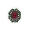 Image 2 : 1.76 TCW RUBY, EMERALD & DIAMOND RING 14K  GOLD & SILVER