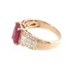 Image 3 : 3.02 TCW 14K ROSE GOLD  RUBY OVAL & DIAMOND RING