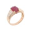Image 4 : 3.02 TCW 14K ROSE GOLD  RUBY OVAL & DIAMOND RING