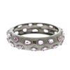 Image 2 : 25.92 TCW PINK SAPPHIRE & DIAMOND SLIP ON BANGLE 0.925 Silver