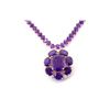 Image 2 : 76.60 TCW NATURAL AMETHYST OVAL & DIAMOND NECKLACE 14K WHITE GOLD