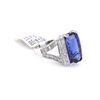 Image 3 : 11.61 TCW 18K GOLD DIAMOND &TANZANITE CUSHION SHAPE RING