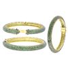 Image 1 : 11.81 TCW TSAVORITE ROUND BANGLE 14K GOLD & SILVER