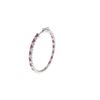 Image 2 : 2.60 TCW 14KGOLD WHITE DIAMOND & RUBY ROUND HOOP EARRING