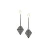 Image 1 : 7.86 TCW DOME DIAMOND DESIGNER EARRING 14KGOLD & SILVER