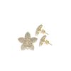 Image 1 : 1.17 TCW 14K GOLD DIAMOND FLOWER STUD EARRING