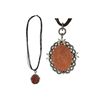 Image 1 : 17.59 TCW LAVA CAMEO & DIAMOND NECKLACE 18K  GOLD & SILVER