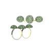 Image 1 : 3.93 TCW TSAVORITE & DIAMOND 2 FINGER RING 18K GOLD & SILVER