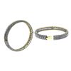 Image 1 : 11.05 TCW BLUE SAPPHIRE  & DIAMOND BANGLE 18 GOLD & SILVER