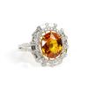 Image 2 : 6.23 TCW 14K GOLD NATURAL ORANGE SAPPHIRE & DIAMOND RING