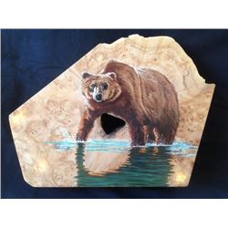 Griz 9" X 12" Original Oil Painting on California Buckeye Burl
