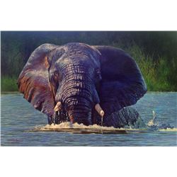 Framed Original Acrylic on Canvas - Elephant in Kruger National Park