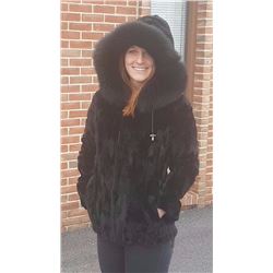 CLASSIC REVERSIBLE SHEARED MINK PARKA WITH DETACHABLE HOOD