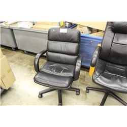 BLACK LEATHER EXECUTIVE CHAIR S3