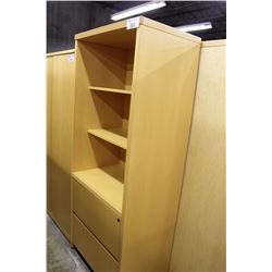 MAPLE 6' TALL BOOKSHELF WITH 2 DRW LATERAL FILE