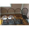 Image 1 : 4 Early New England Windsor Bow Back Chairs