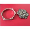 Image 1 : Estate Silver Bracelet and Pin