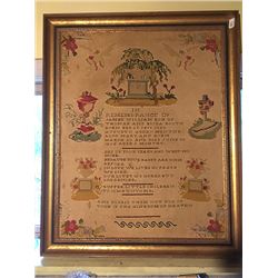 Funeral Embroidary Sample - "Mourning Sampler"