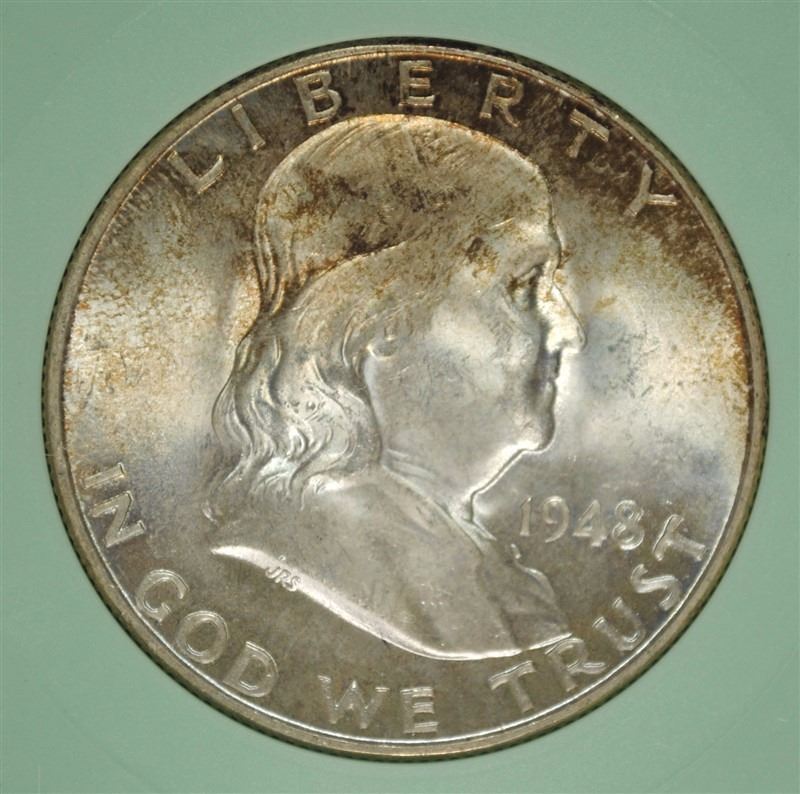 1948-D FRANKLIN HALF DOLLAR NTC GRADED GEM BU FBL