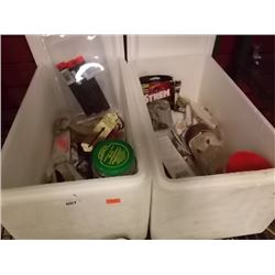 FISHING GEAR IN 2 SYROFOAM COOLERS