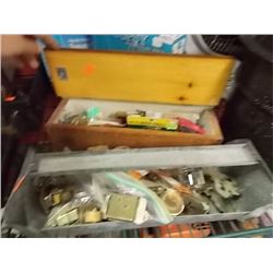 WOOD BOX & TOOL CADDY - 2 PC TTL - BOTH WITH HARDWARE INSIDE