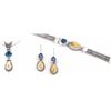 Image 1 : Sterling Silver Elk Ivory and Blue Topaz Bracelet, Pendant & Earrings from Studio Pandora