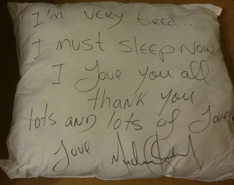 Michael Jackson Large White Signed Pillow