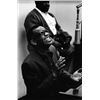 Image 1 : BILL RAY SIGNED SILVER GELATIN: RAY CHARLES IN THE STUDIO.