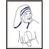 Image 1 : MICHAEL JACKSON SIGNED  DRAWING OF "MOTHER TERESA".
