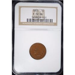 1870 INDIAN HEAD CENT, NGC F-12 BN
